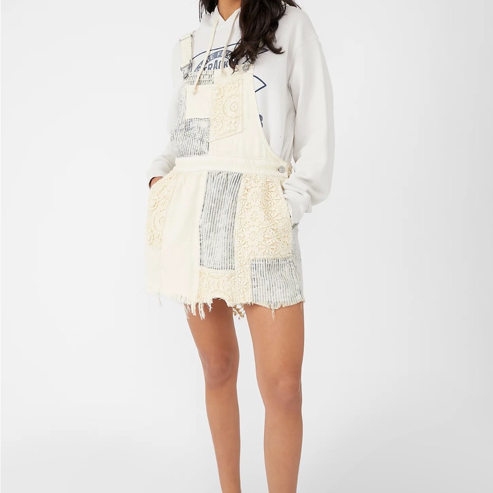 Free People Patchwork Denim Overall Dress
